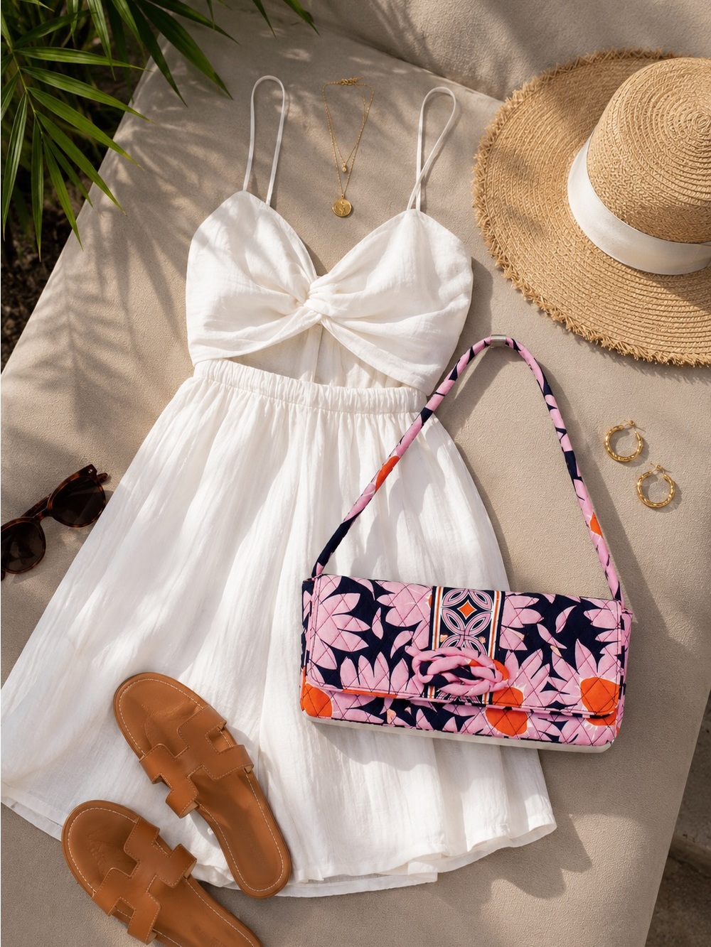 Vera Bradley Pink and Orange Shoulder Bag with Vibrant‎ Design